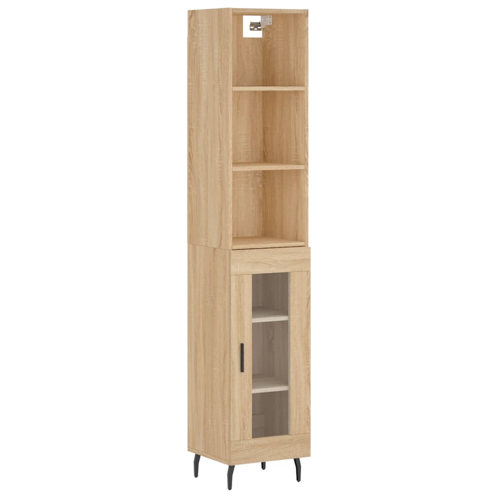 vidaXL Credenza Rovere Sonoma 34,5x34x180 cm in Legno Multistrato