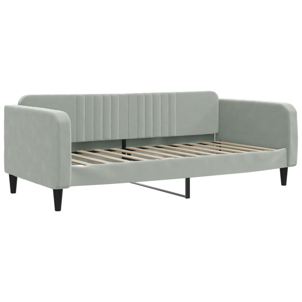 vidaXL Divano Letto con Materasso Grigio Chiaro 90x200 cm in Velluto