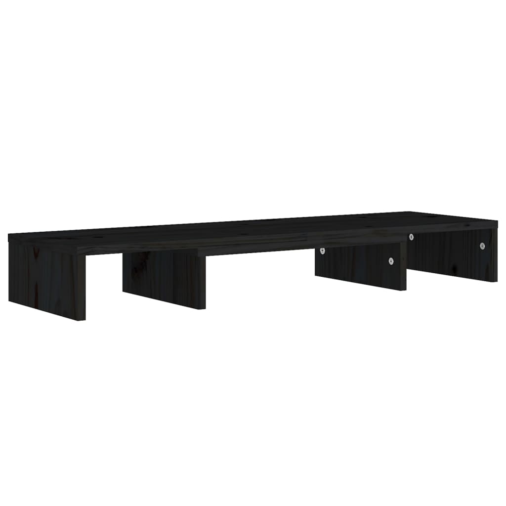 vidaXL Supporto per Monitor Nero 80x24x10,5 cm Legno Massello di Pino