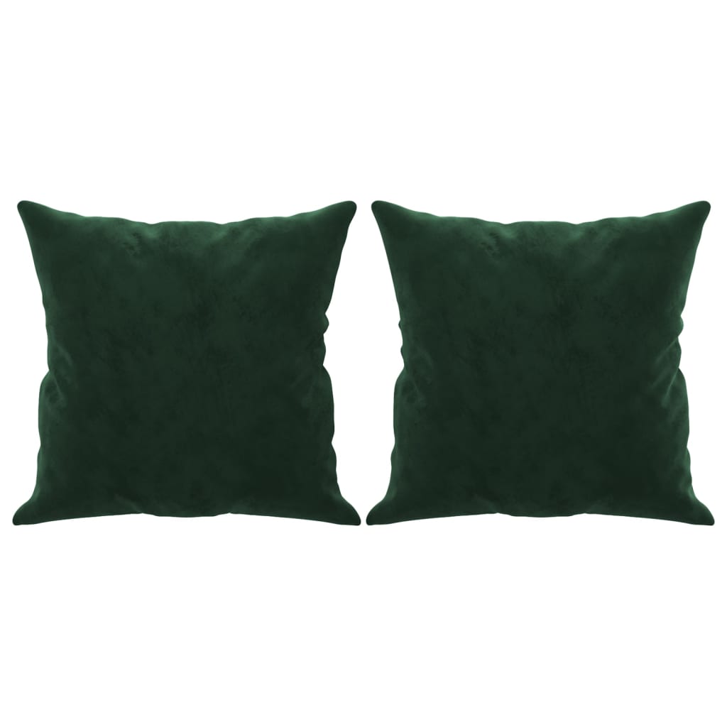 vidaXL Cuscini Decorativi 2 pz Verde Scuro 40x40 cm in Velluto