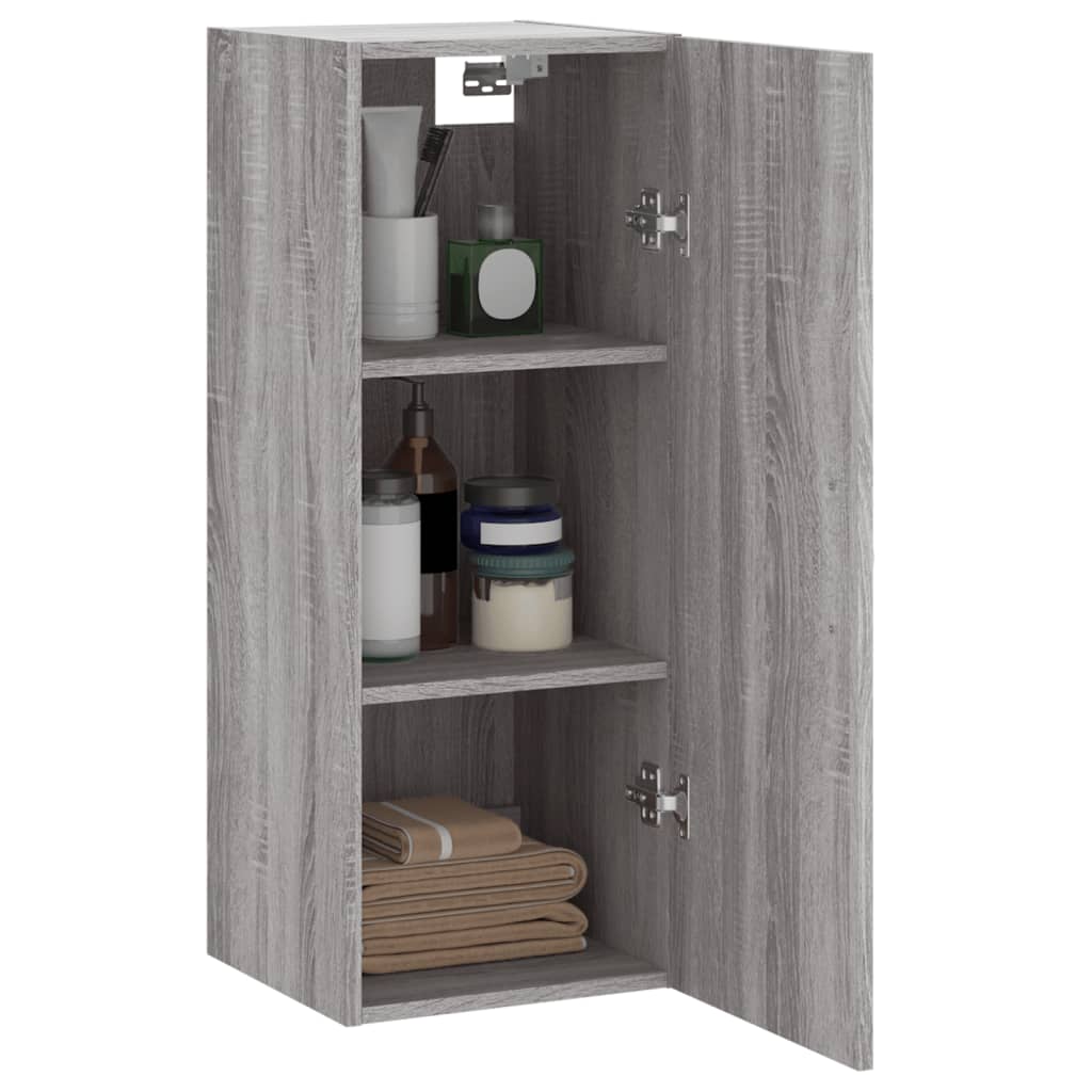 vidaXL Mobile a Parete Grigio Sonoma 34,5x34x90 cm