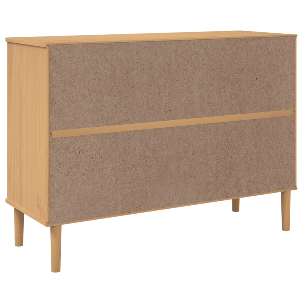 vidaXL Credenza SENJA Aspetto Rattan 112x40x80 cm Legno Massello Pino