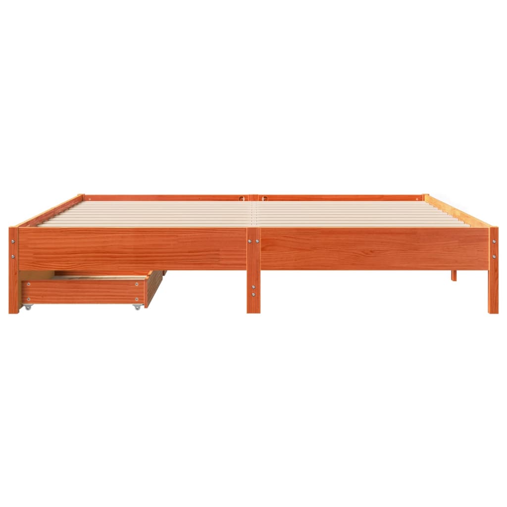 vidaXL Letto senza Materasso Marrone Cera 200x200 cm in Legno di Pino