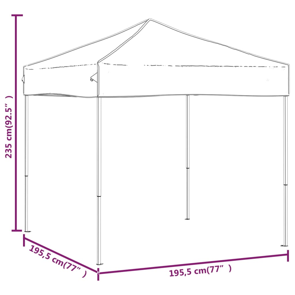 vidaXL Tenda per Feste Pieghevole Nera 2x2 m