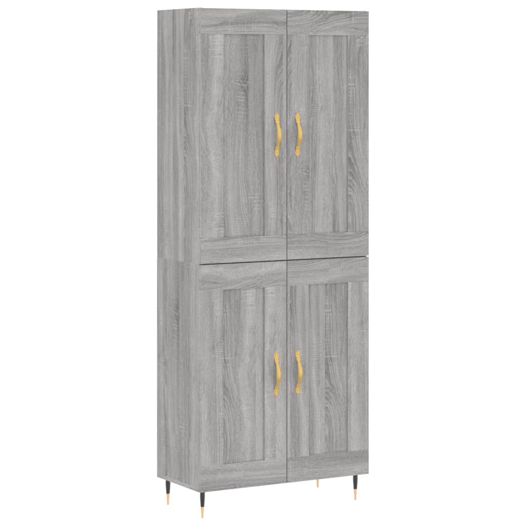 vidaXL Credenza Grigio Sonoma 69,5x34x180 cm in Legno Multistrato