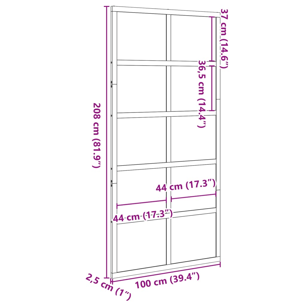 vidaXL Porta del Granaio Marrone 100x208 cm in Legno Massello di Pino