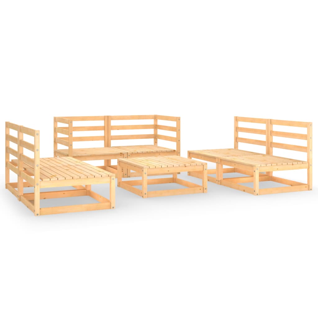 vidaXL Set Divani da Giardino 7 pz in Legno Massello di Pino