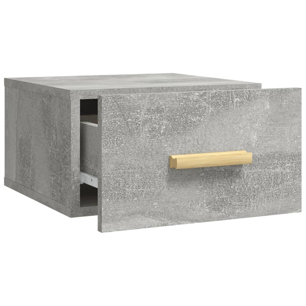 vidaXL Comodini a Muro 2 pz Grigio Cemento 35x35x20 cm