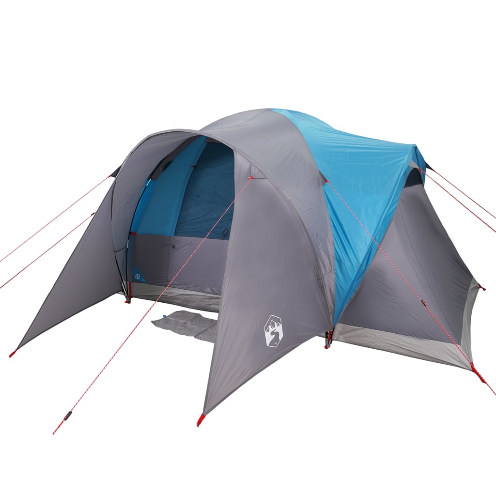 vidaXL Tenda da Campeggio a Cupola per 4 Persone Blu Impermeabile