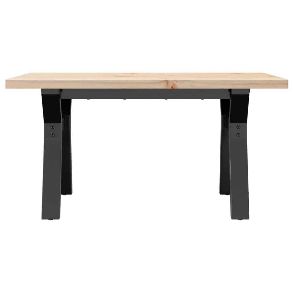 vidaXL Tavolino Salotto Telaio a Y 80x50x40,5 cm Legno Pino e Acciaio