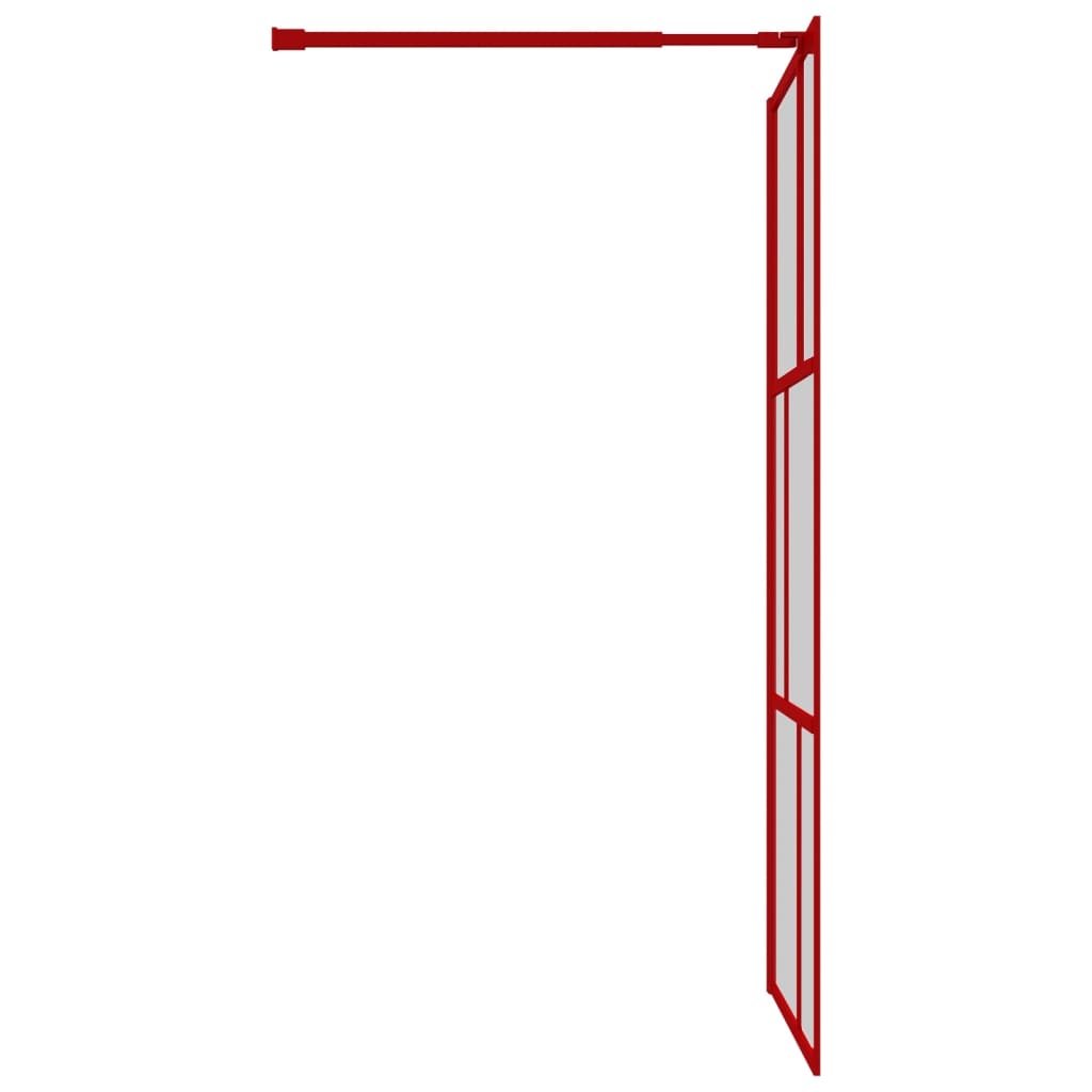 vidaXL Parete per Doccia Walk-in Vetro Trasparente ESG 115x195cm Rossa