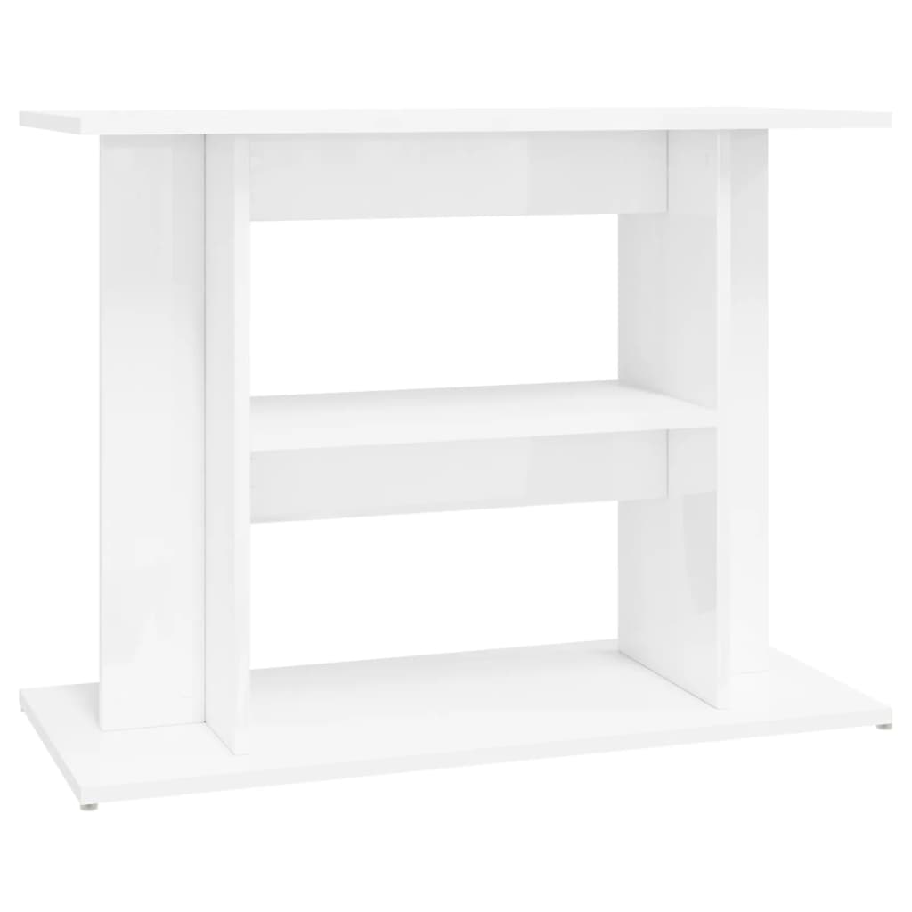 vidaXL Supporto Acquario 80x35x60cm in Legno Multistrato Bianco Lucido