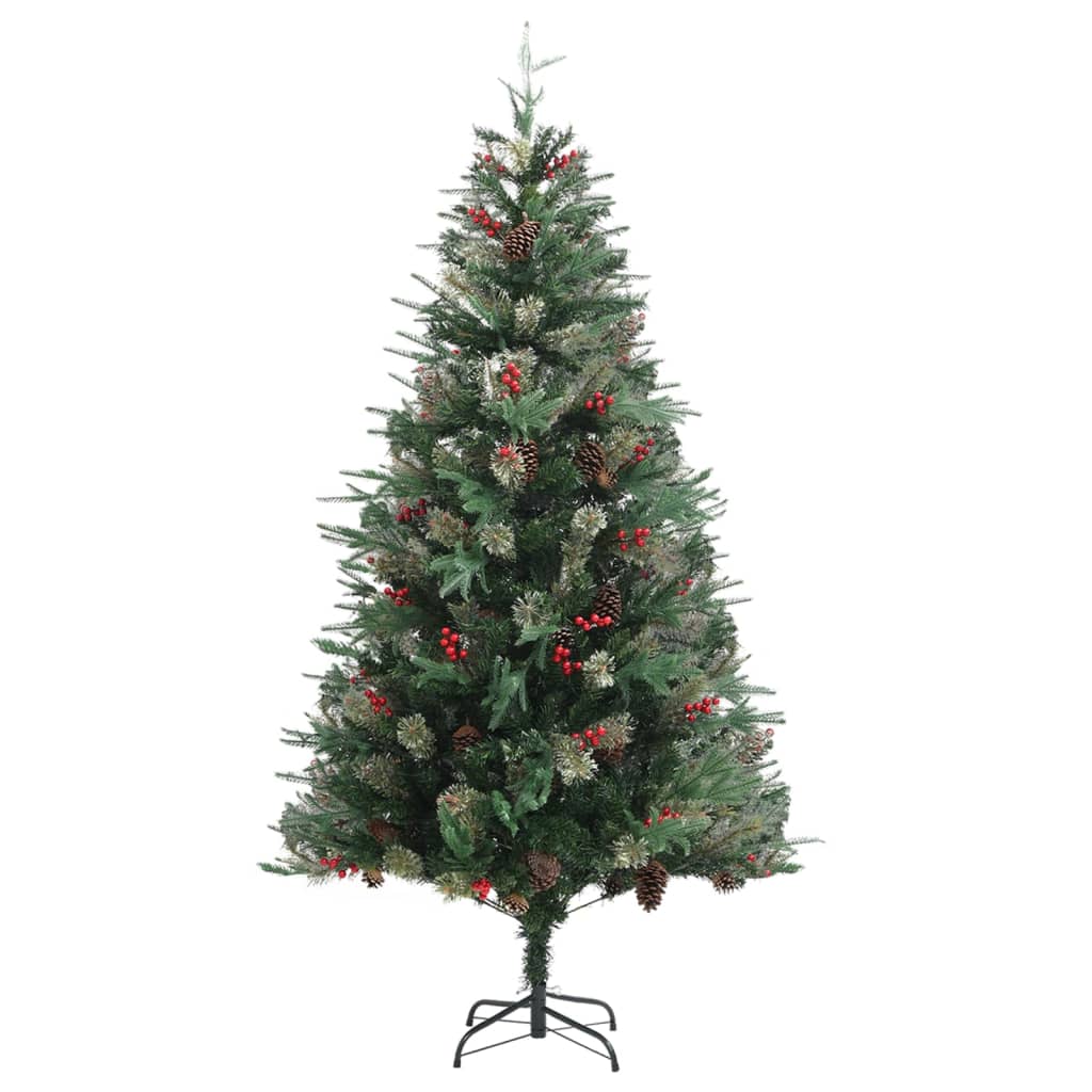 vidaXL Albero di Natale con Pigne Verde 195 cm PVC e PE