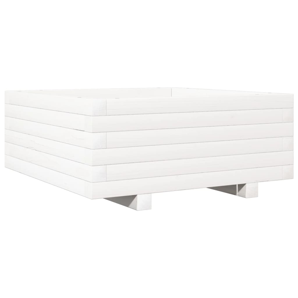 vidaXL Fioriera da Giardino Bianca 60x60x26,5cm Legno Massello di Pino