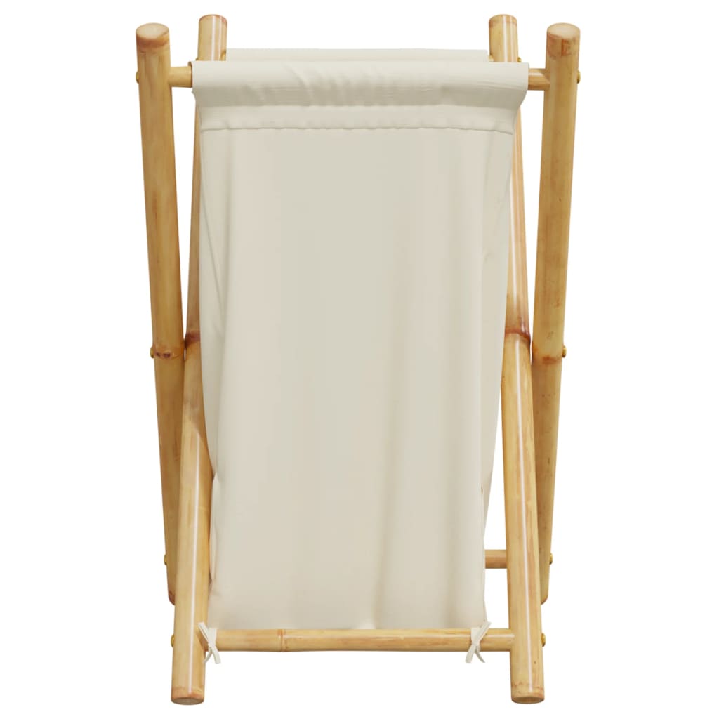 vidaXL Cesto per Biancheria Bianco Crema 41,5x36x63,5 cm in Bambù