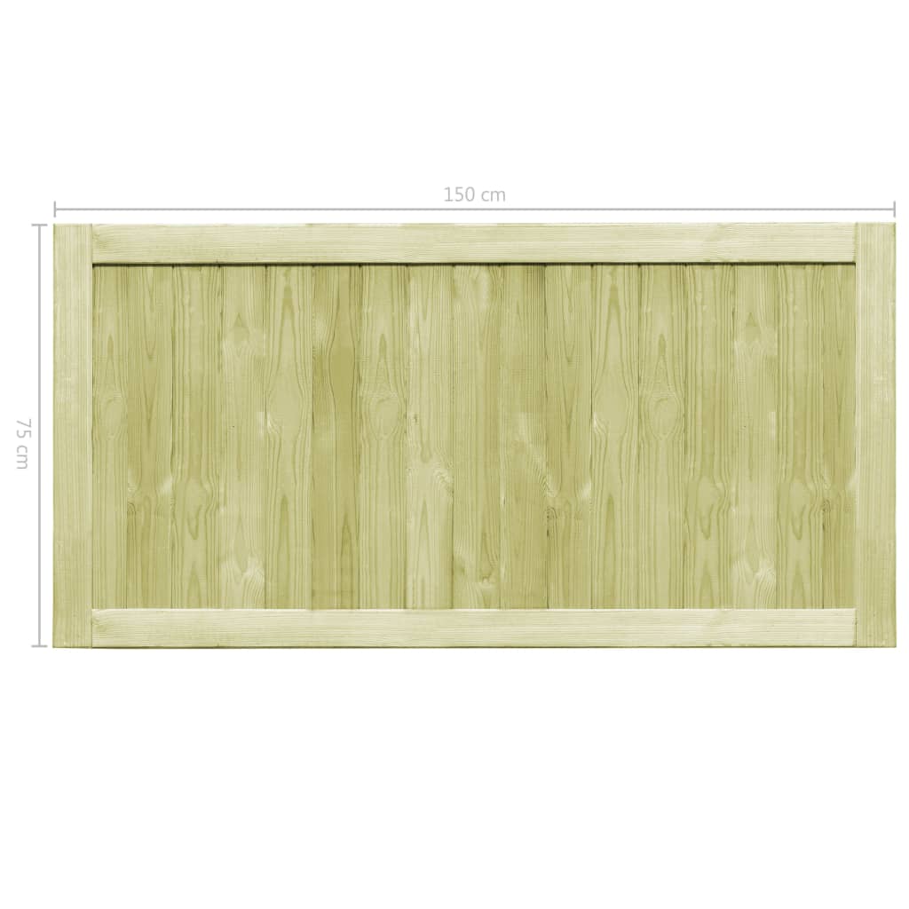 vidaXL Cancelli da Giardino 2 pz in Legno di Pino Impregnato 300x75 cm