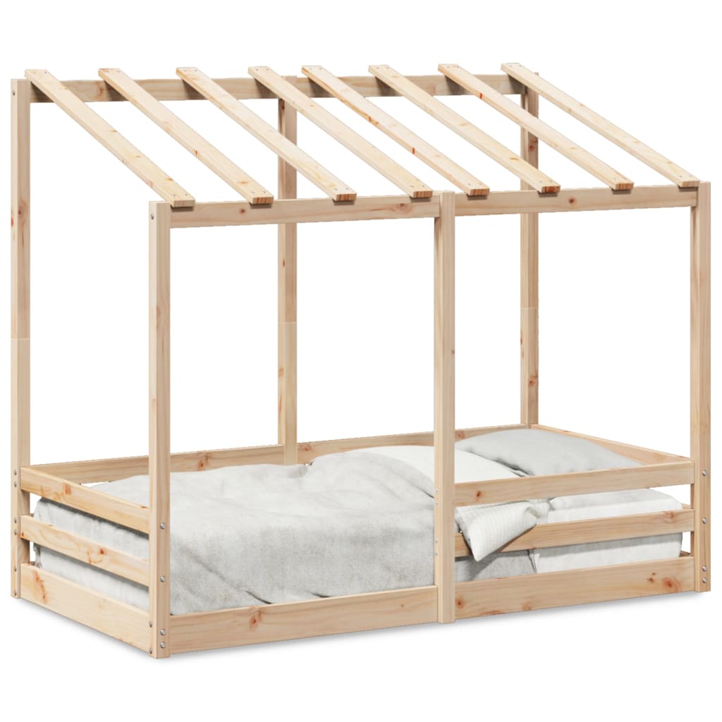 vidaXL Letto per Bambini con Tetto 70x140 cm in Legno Massello di Pino