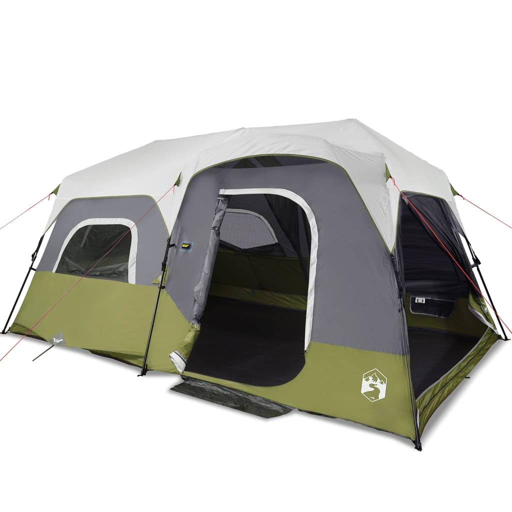 vidaXL Tenda Famiglia con LED 9 Persone Verde Chiaro Rilascio Rapido