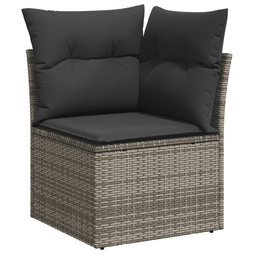 vidaXL Set Divano da Giardino 8 pz con Cuscini Grigio in Polyrattan