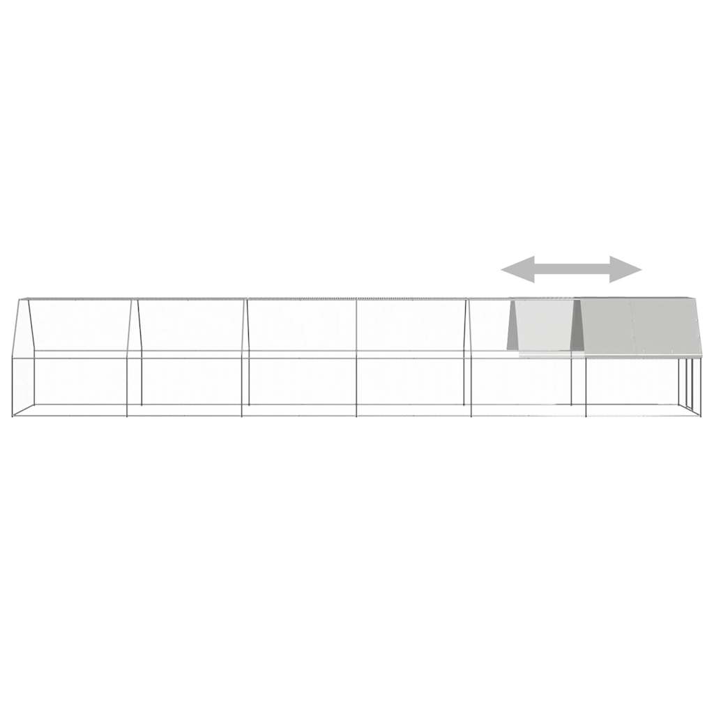 vidaXL Gabbia per Polli 2x12x2 m in Acciaio Zincato