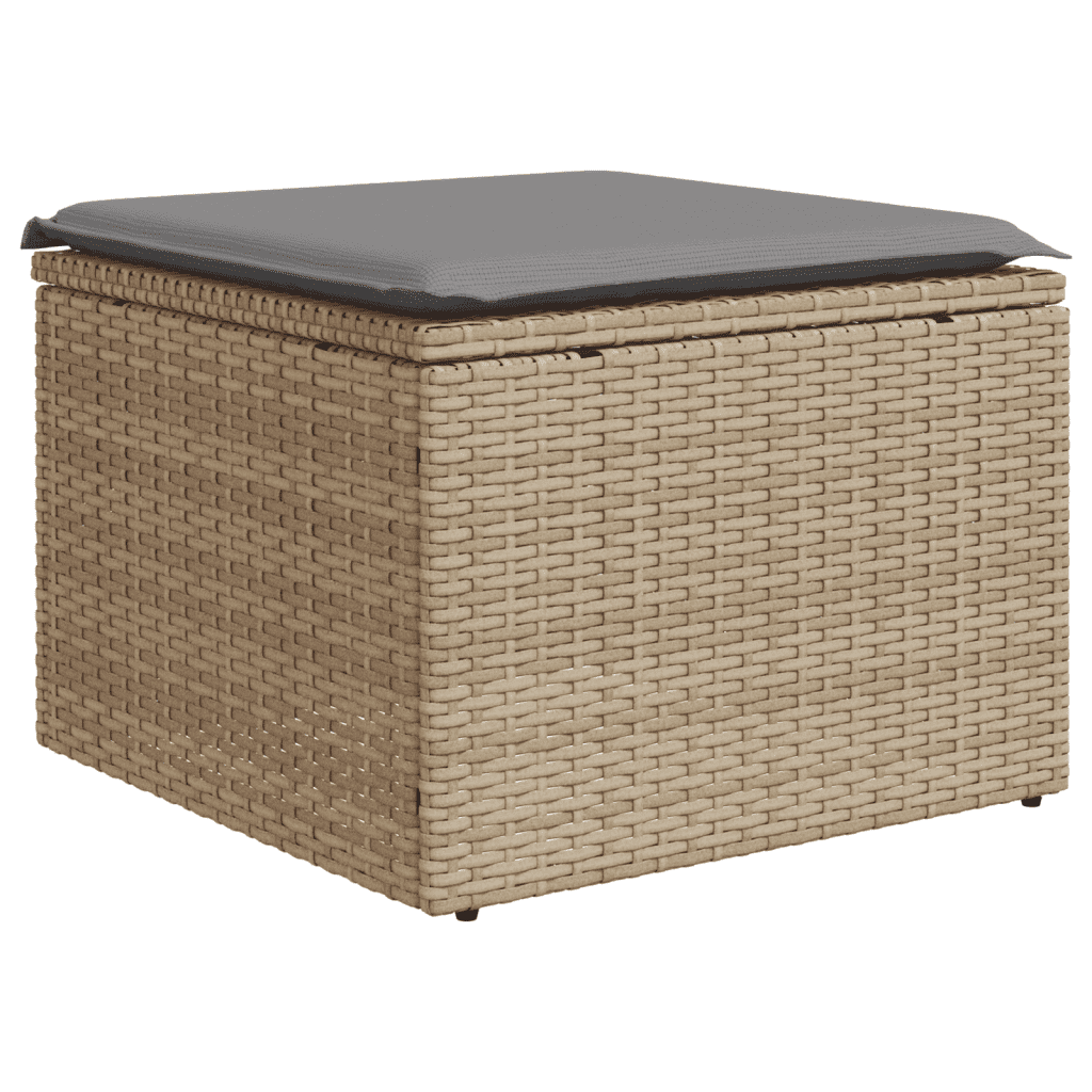 vidaXL Set Divani da Giardino 7 pz con Cuscini Beige in Polyrattan