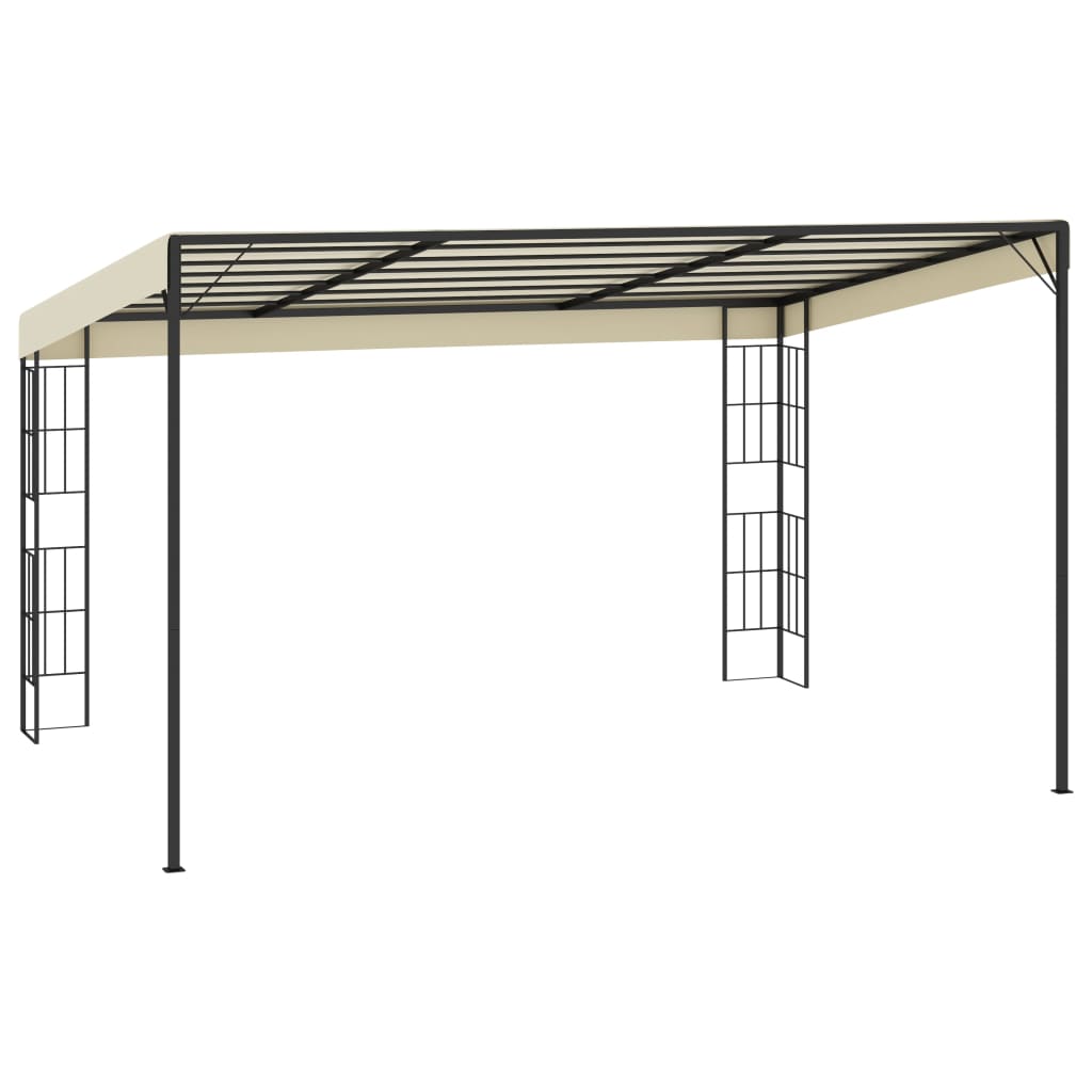 vidaXL Gazebo a Parete 3x4 m Crema in Tessuto