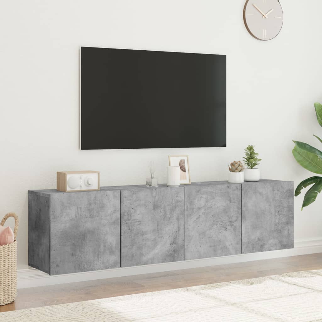 vidaXL Mobili TV a Parete 2pz Grigio Cemento 80x30x41 cm