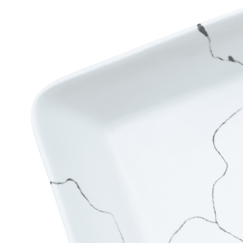 vidaXL Lavabo da Appoggio Bianco Rettangolare 46x35,5x13 cm Ceramica