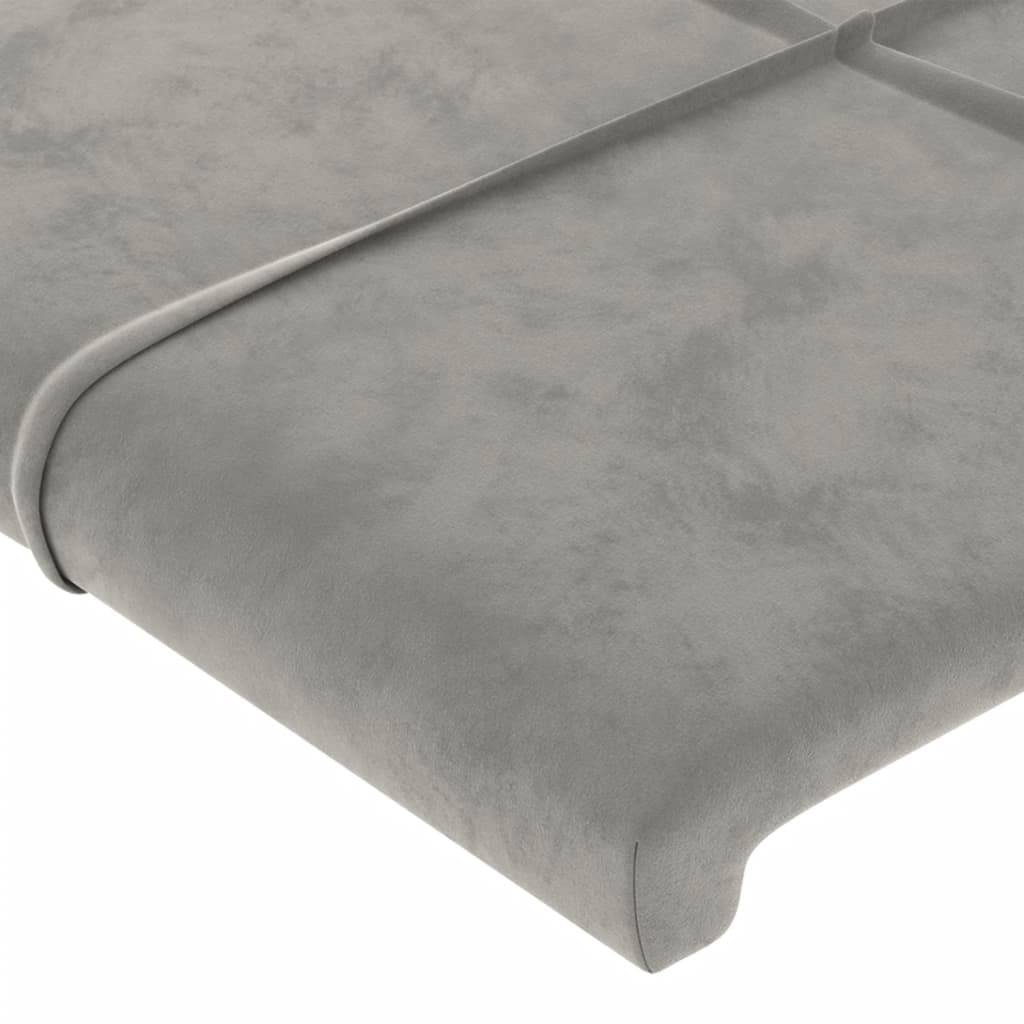 vidaXL Testiera ad Orecchio Grigio Chiaro 103x23x78/88 cm in Velluto