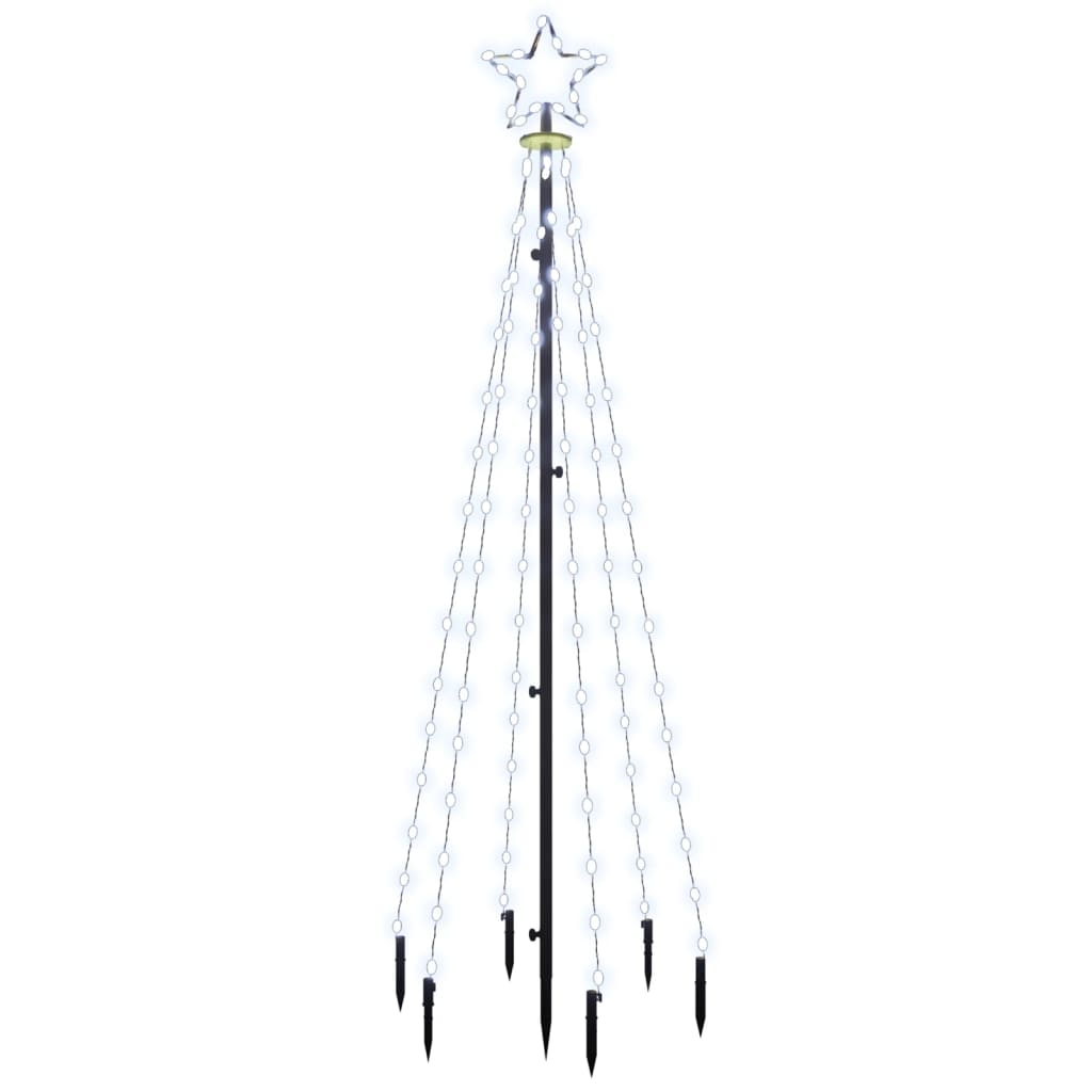 vidaXL Albero di Natale con Puntale Bianco Freddo 108 LED 180 cm