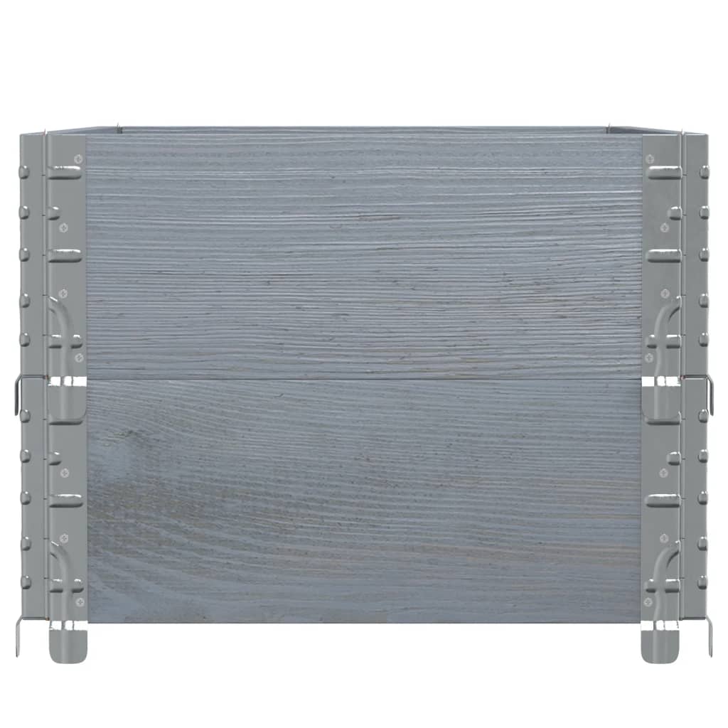 vidaXL Paretali per Pallet 2pz Grigi 100x50cm Legno Massello di Pino