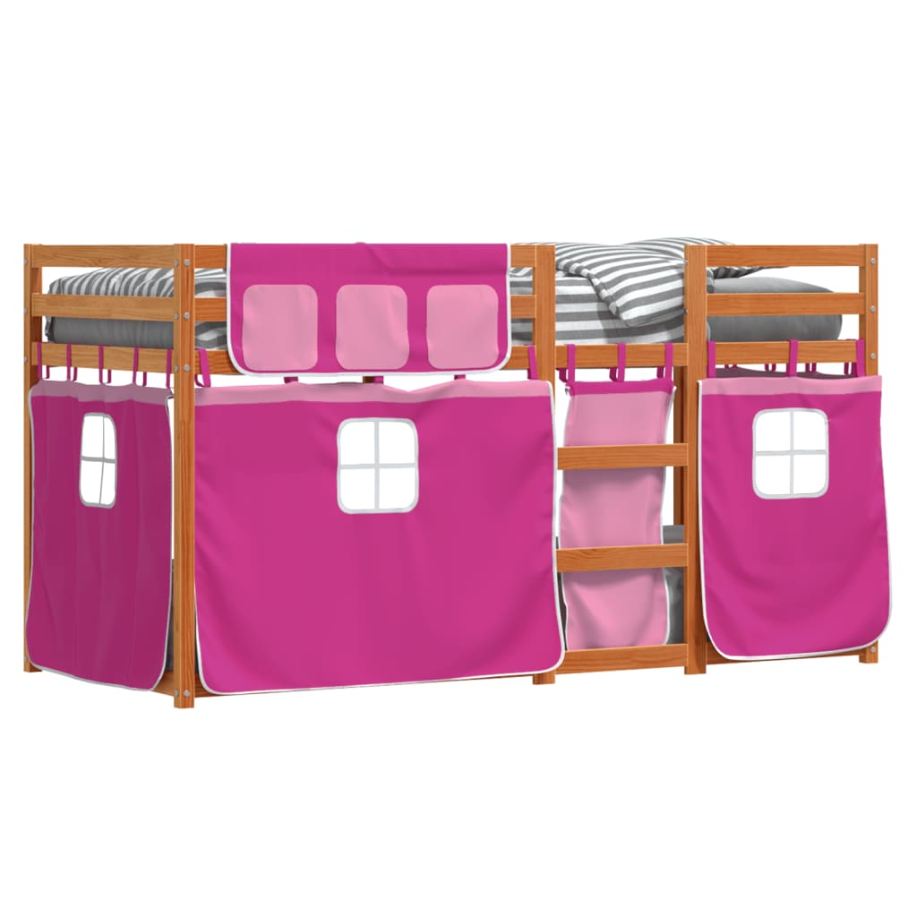 vidaXL Letto a Castello senza Materasso Rosa 90x200 cm Legno di Pino