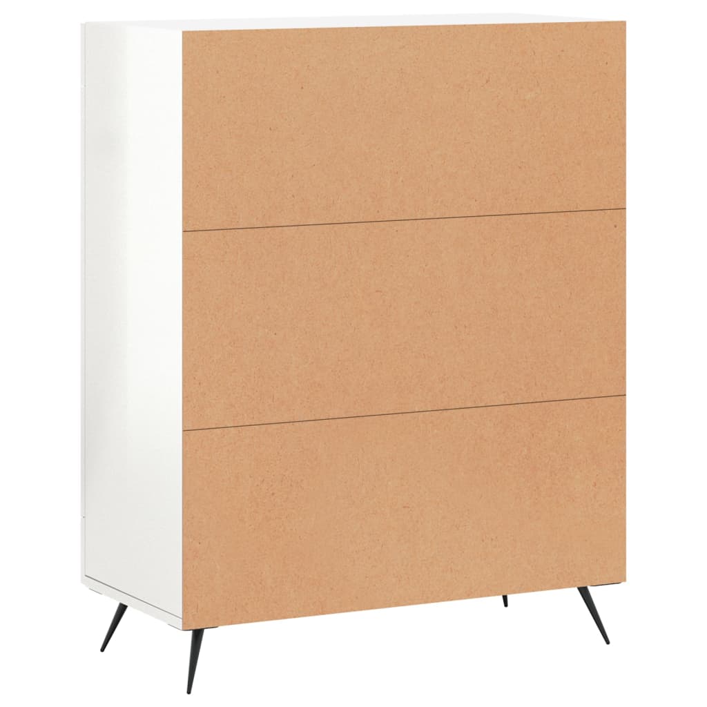 vidaXL Credenza 69,5x34x90 cm in Legno Multistrato Bianco Lucido