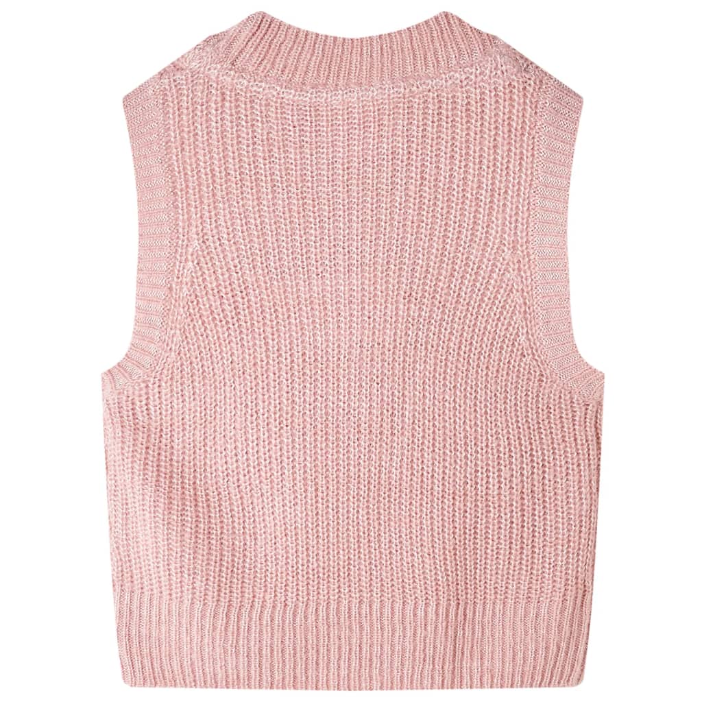 Gilet da Bambina Lavorato a Maglia Rosa Chiaro 104