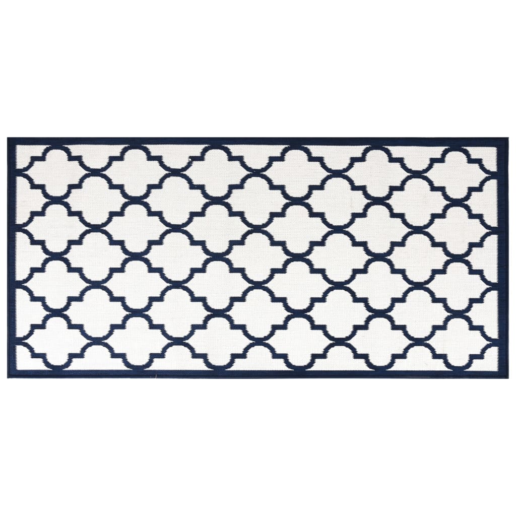 vidaXL Tappeto da Esterno Navy e Bianco 80x150 cm Design Reversibile