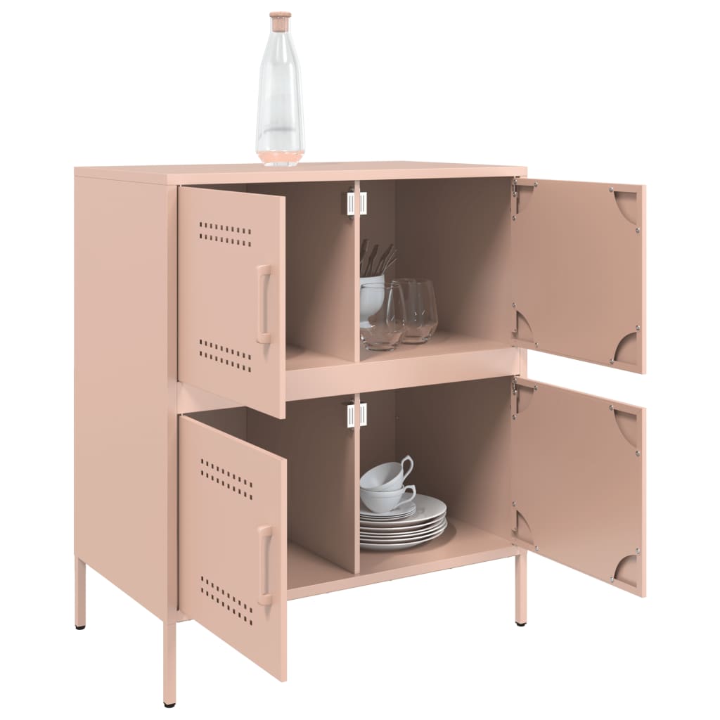 vidaXL Credenza Rosa 68x39x79 cm in Acciaio