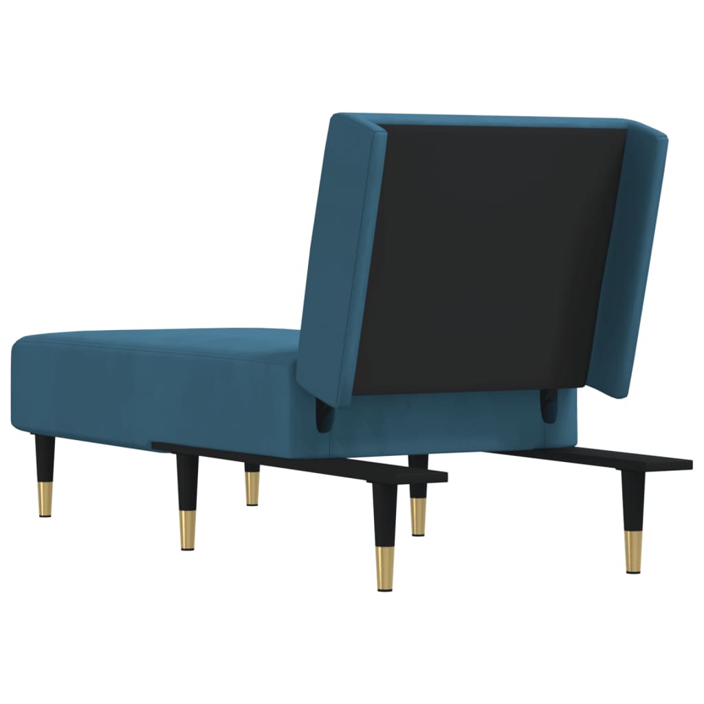 vidaXL Chaise Longue in Velluto Blu