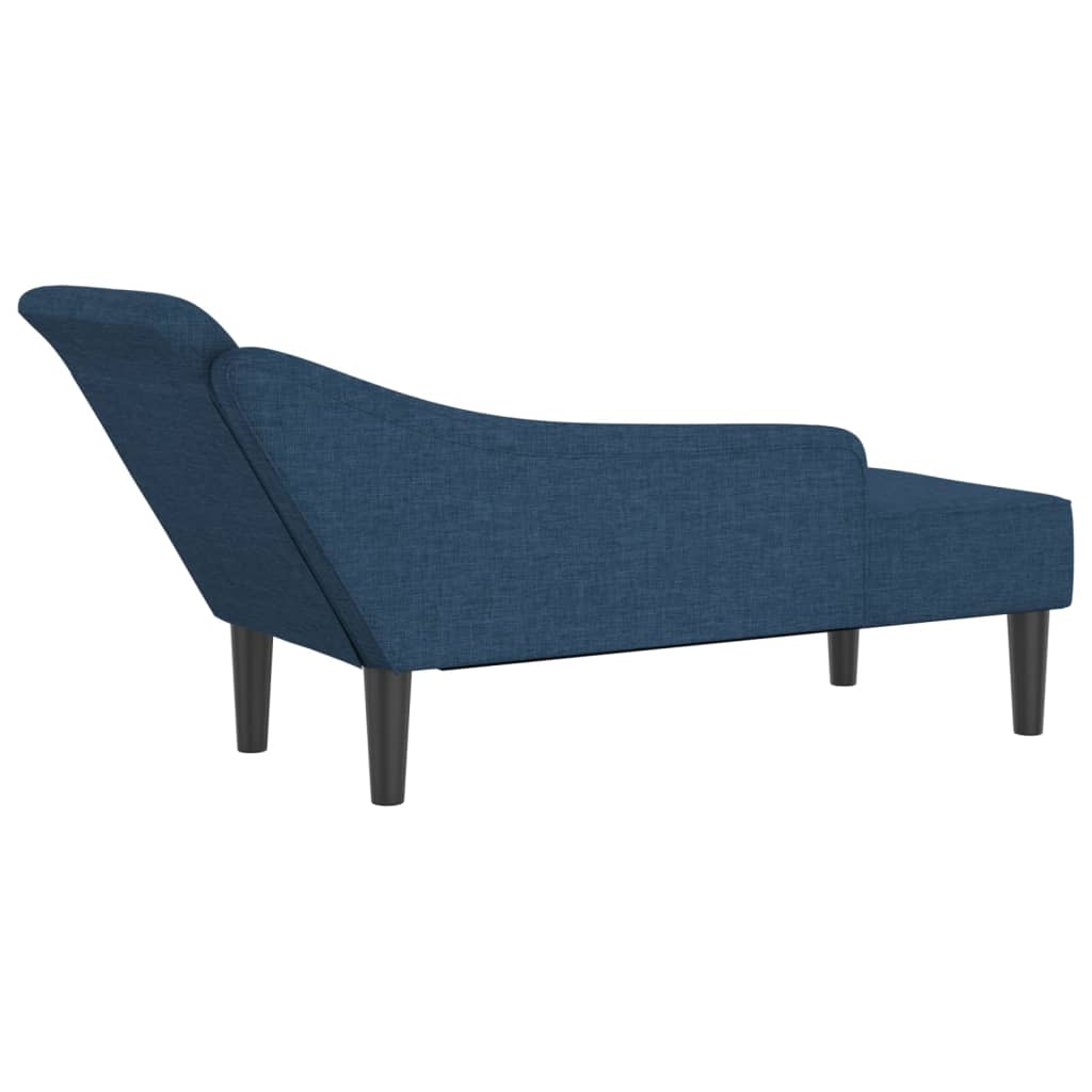 vidaXL Chaise Longue con Cuscini Blu in Tessuto