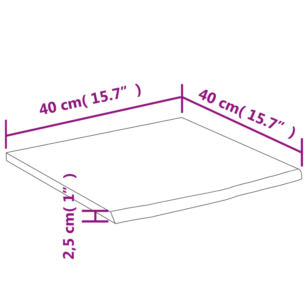 vidaXL Mensola a Muro 40x40x2,5cm Quadrata Massello Acacia Bordi Vivi