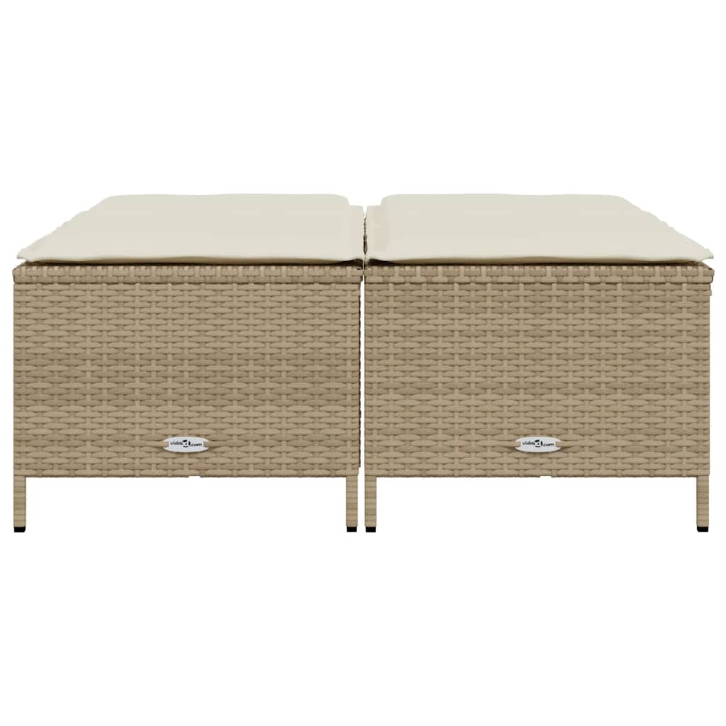 vidaXL Sgabelli da Giardino con Cuscini 4 pz Beige in Polyrattan