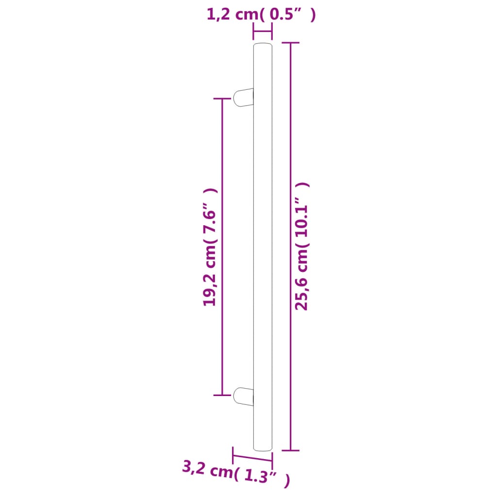 vidaXL Maniglie per Mobili 10 pz Bronzo 192 mm in Acciaio Inox