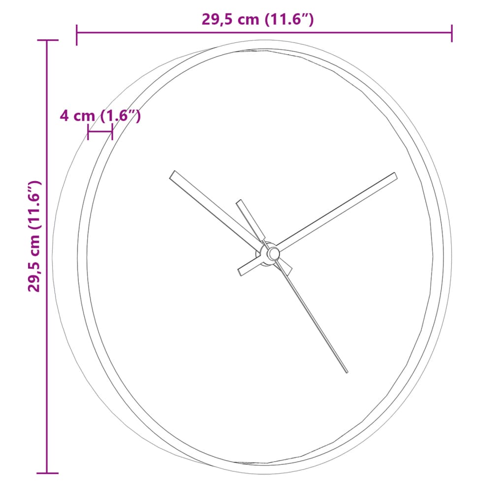 vidaXL Orologio da Parete Oro e Bianco Ø29,5 cm Polistirene e Vetro