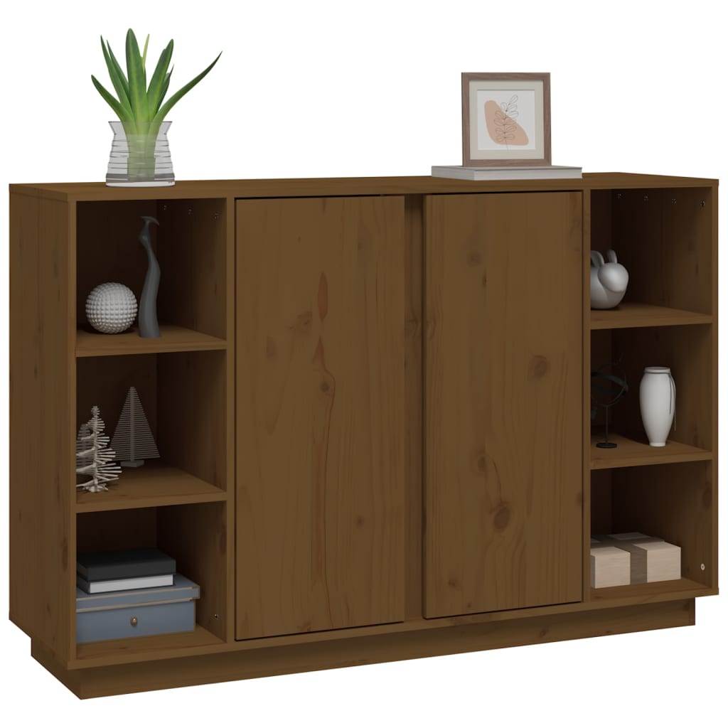 vidaXL Credenza ambra 120x35x80 cm in Legno Massello di Pino