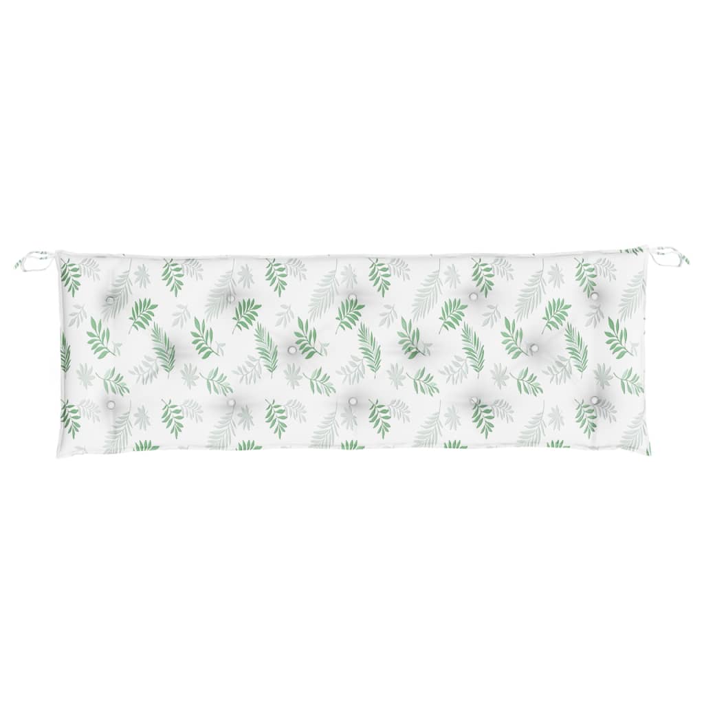 vidaXL Cuscini Panca Giardino 2 pz Motivo a Foglie 150x50x7 cm Tessuto