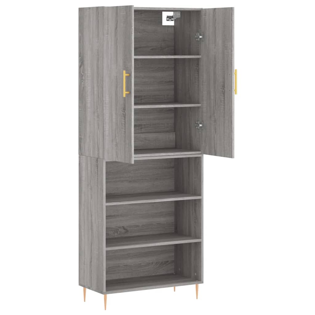 vidaXL Credenza Grigio Sonoma 69,5x34x180 cm in Legno Multistrato