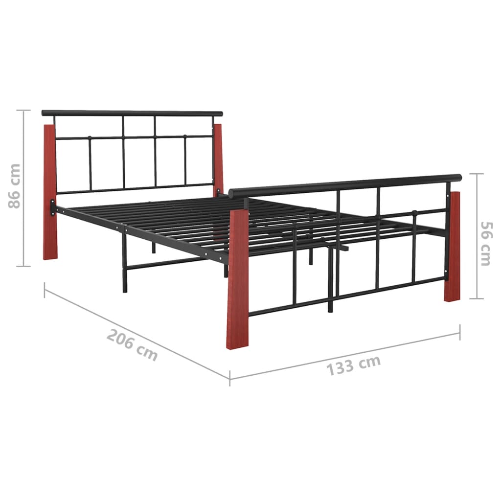 vidaXL Giroletto in Metallo e Legno Massello di Rovere 120x200 cm