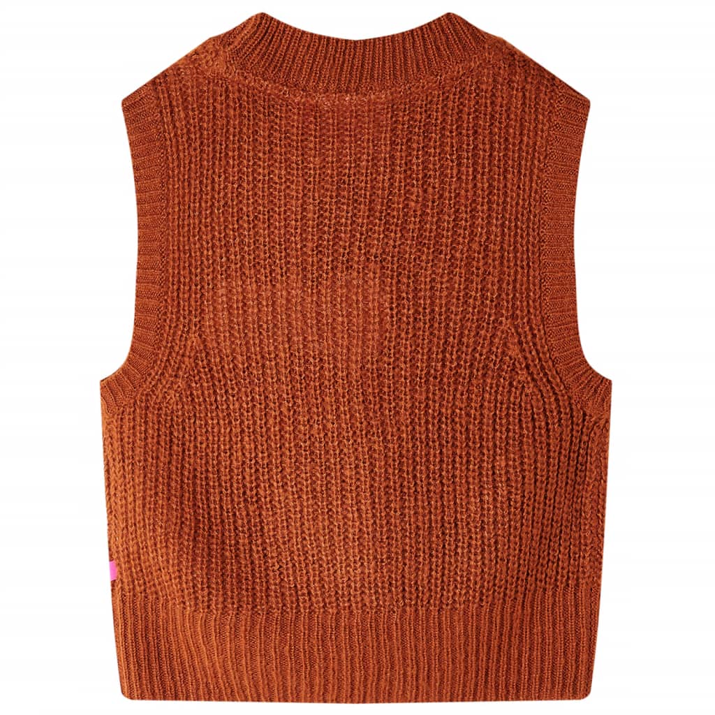 Gilet per Bambini Lavorato a Maglia Cognac 128