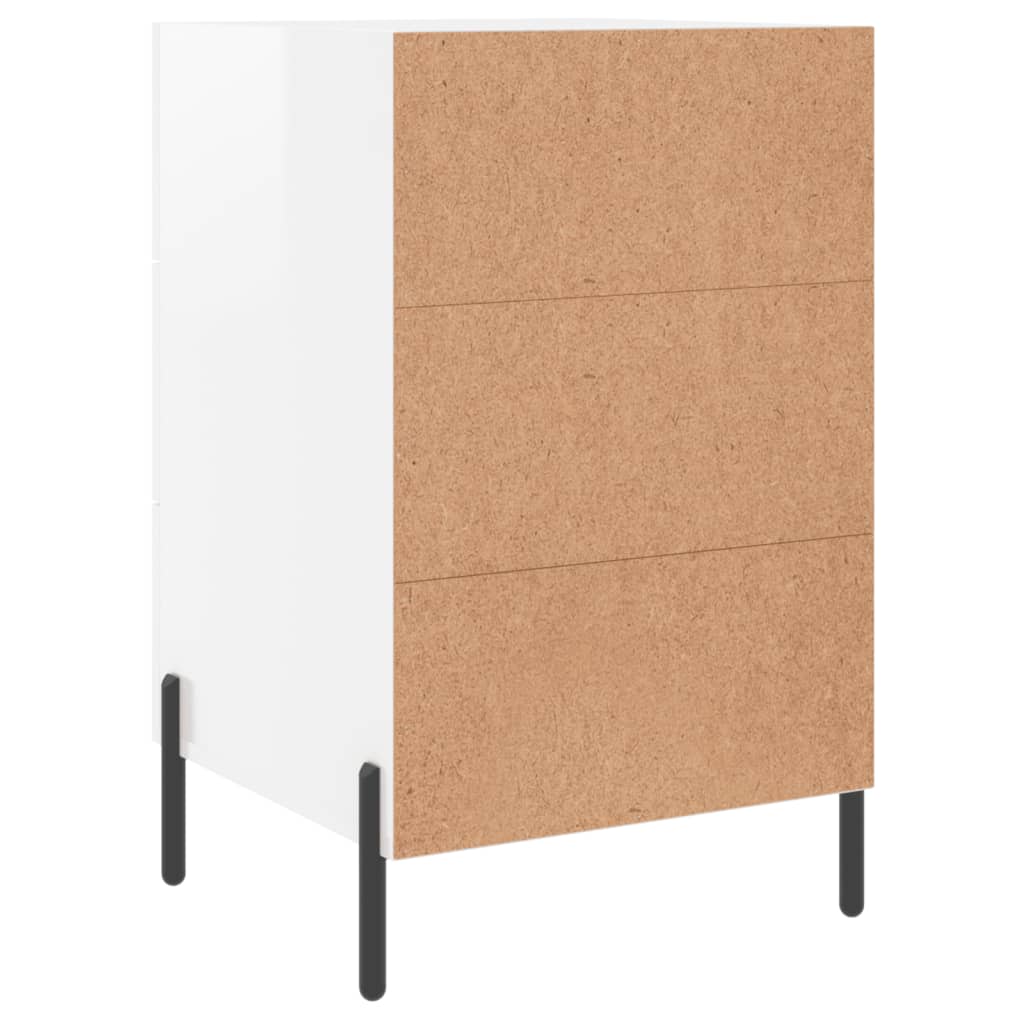 vidaXL Comodino Bianco Lucido 40x40x66 cm in Legno Multistrato