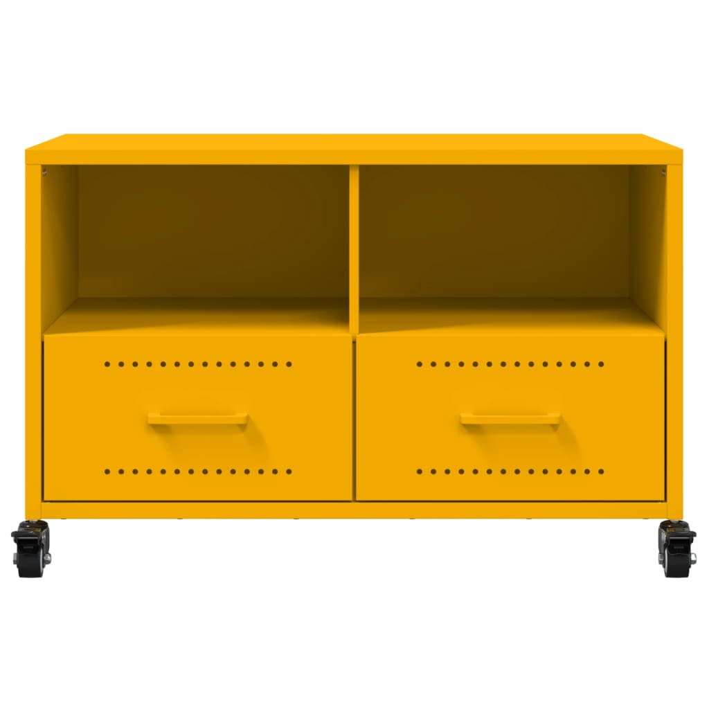 vidaXL Mobile TV Giallo Senape 68x39x43,5 cm in Acciaio