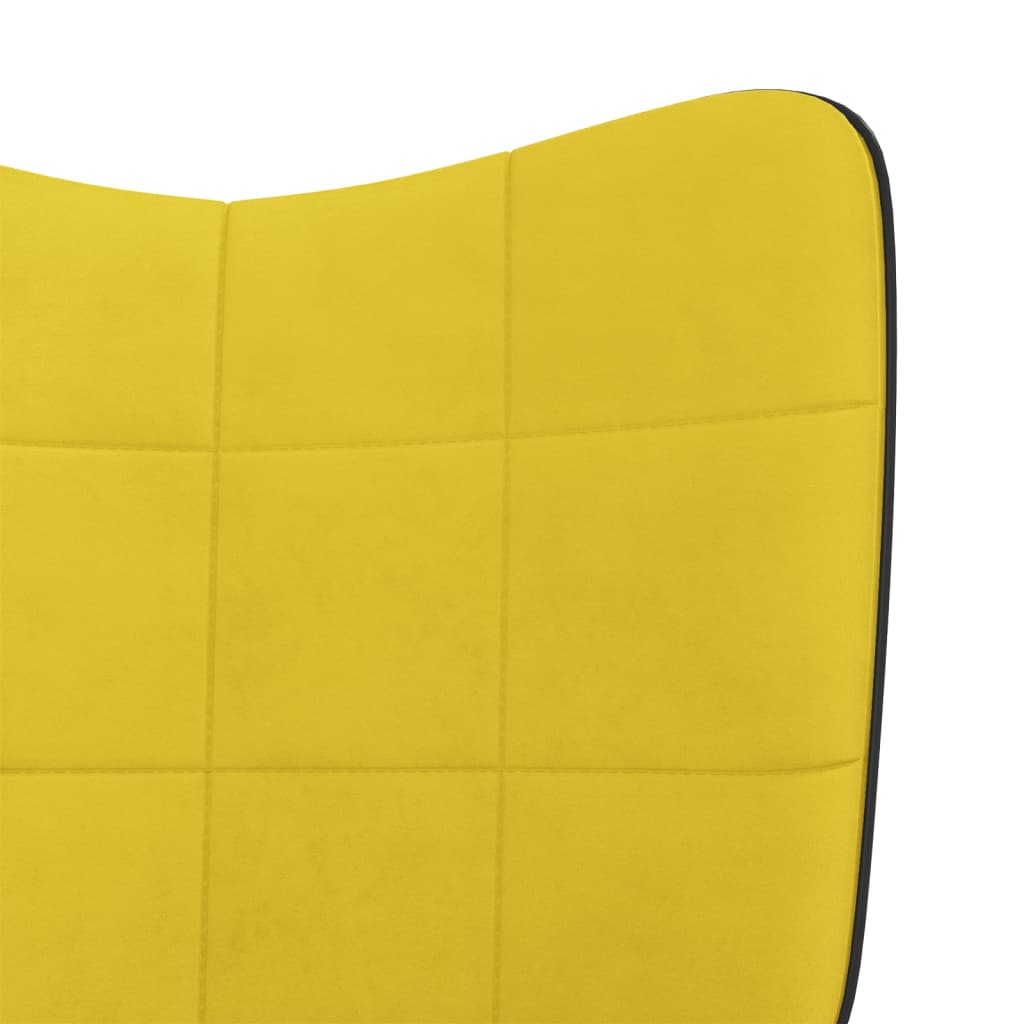 vidaXL Poltrona Relax con Poggiapiedi Giallo Senape in Velluto e PVC